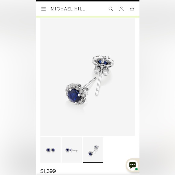 Sapphire studs unisex - Picture 6 of 6